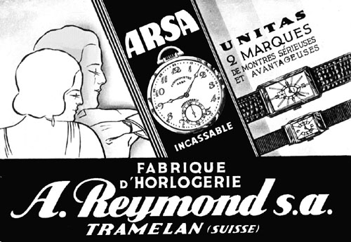   (1920- .). Auguste Reymond S.A.     : Unitas  ARSA.
